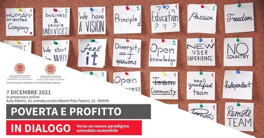 Italia - Rimini, 07/12/2021: Povertà e Profitto in dialogo