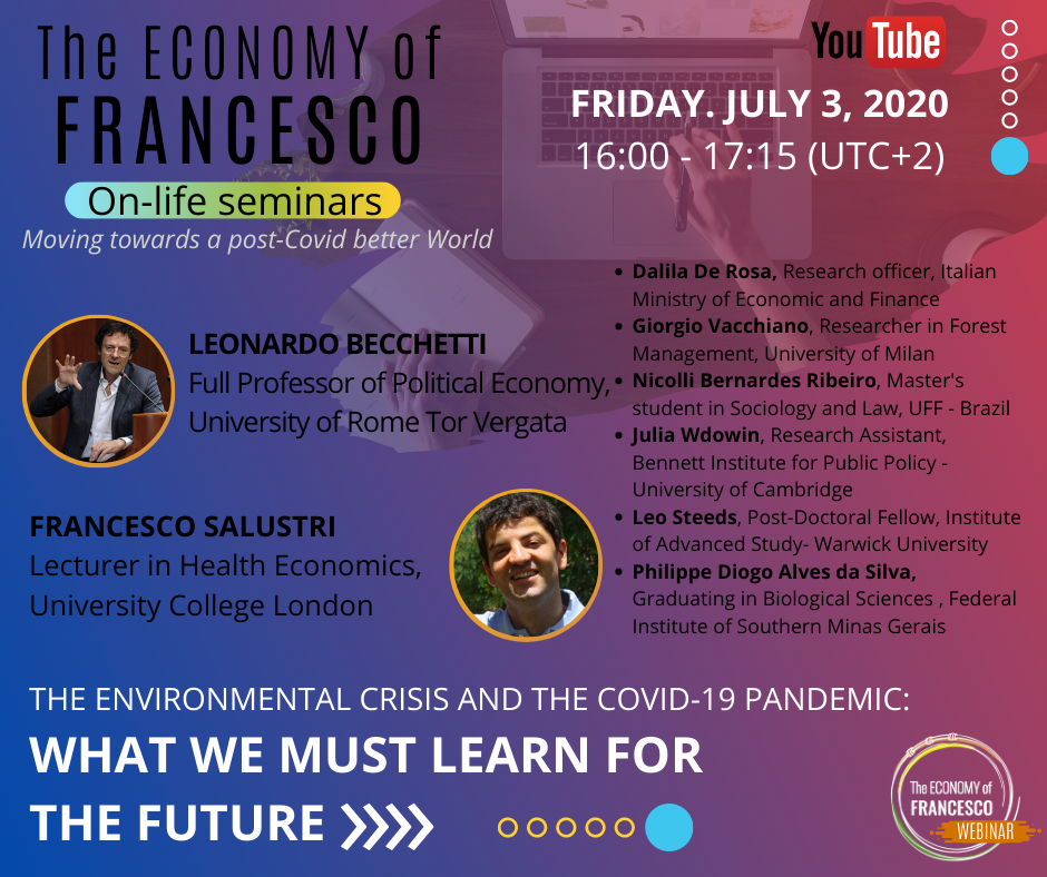 #EoF - 03/07/2020, On-life seminar with Leonardo Becchetti and Francesco Salustri 