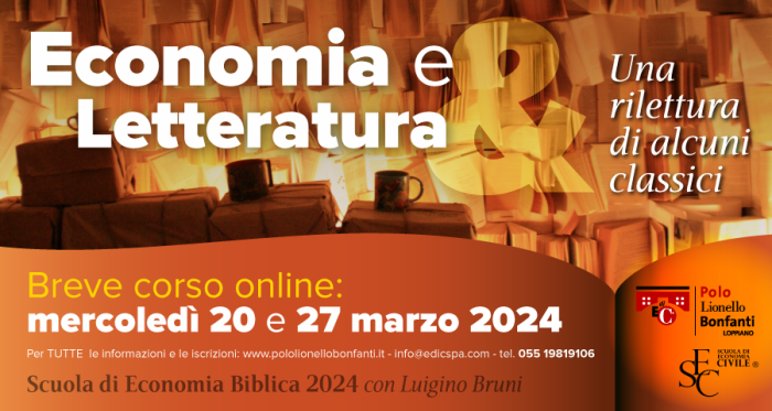 SEB: a marzo breve corso online su «Economia e letteratura»