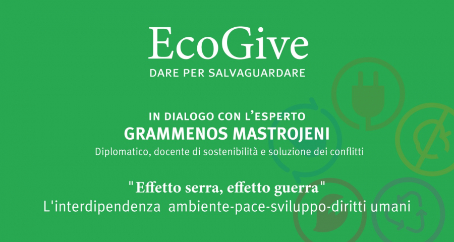 #EcoGive - 24/02, webinar em diálogo com Grammenos Mastrojeni: «Efeito estufa, efeito guerra»