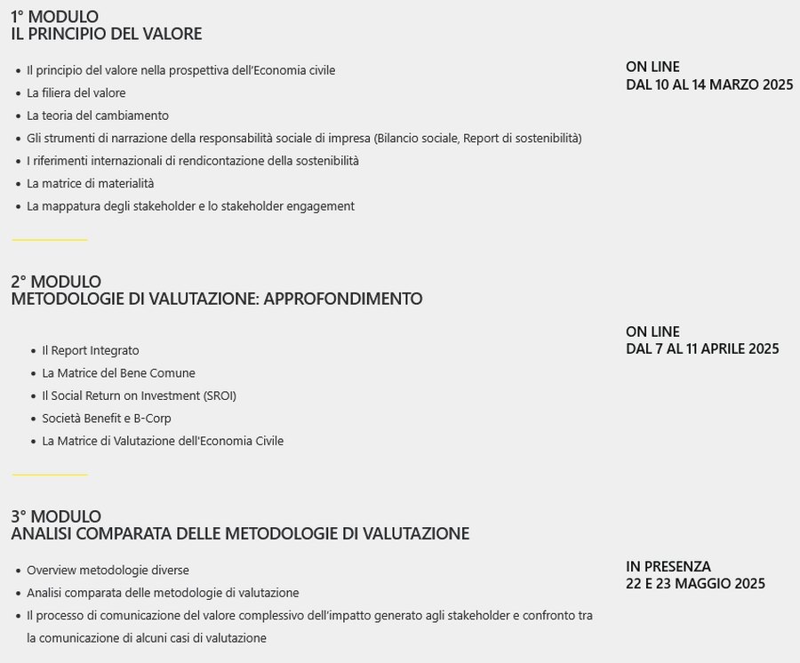Misurazione valutazione impatto 2025 programma