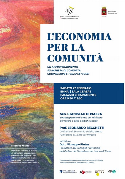 200222 Enna Economia per la Comunità Locandina rid