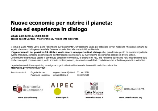 151024 Milano Nuove economie per nutrire il pianeta