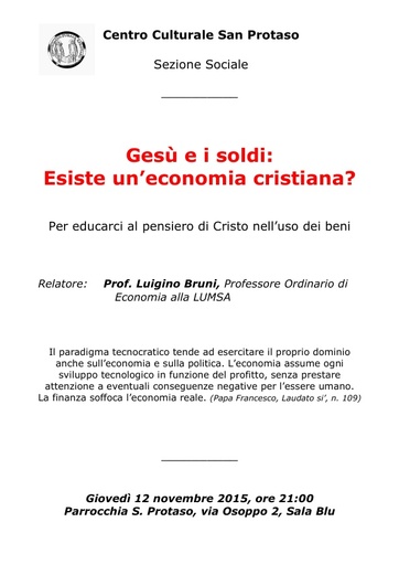 151112 Milano Economia cristiana Bruni